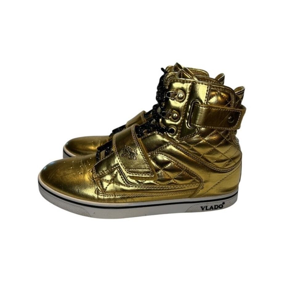 Vlado Atlas High Top Women's Gold Metallic Lace Up Fashion Sneakers Shoes Size 8 - Picture 7 of 15